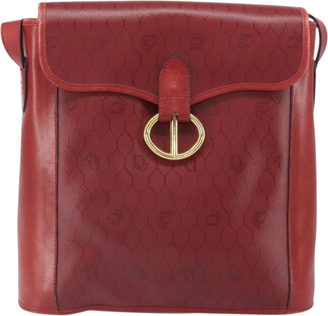 Christian Dior Vintage Honeycomb Flap Coated Canvas Long