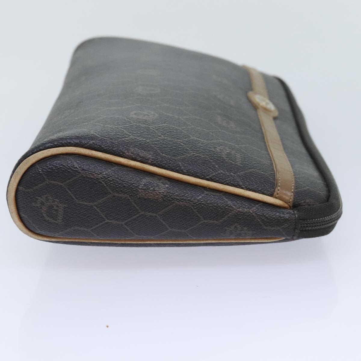 Christian Dior Vintage Honeycomb Zip Coated Canvas Medium