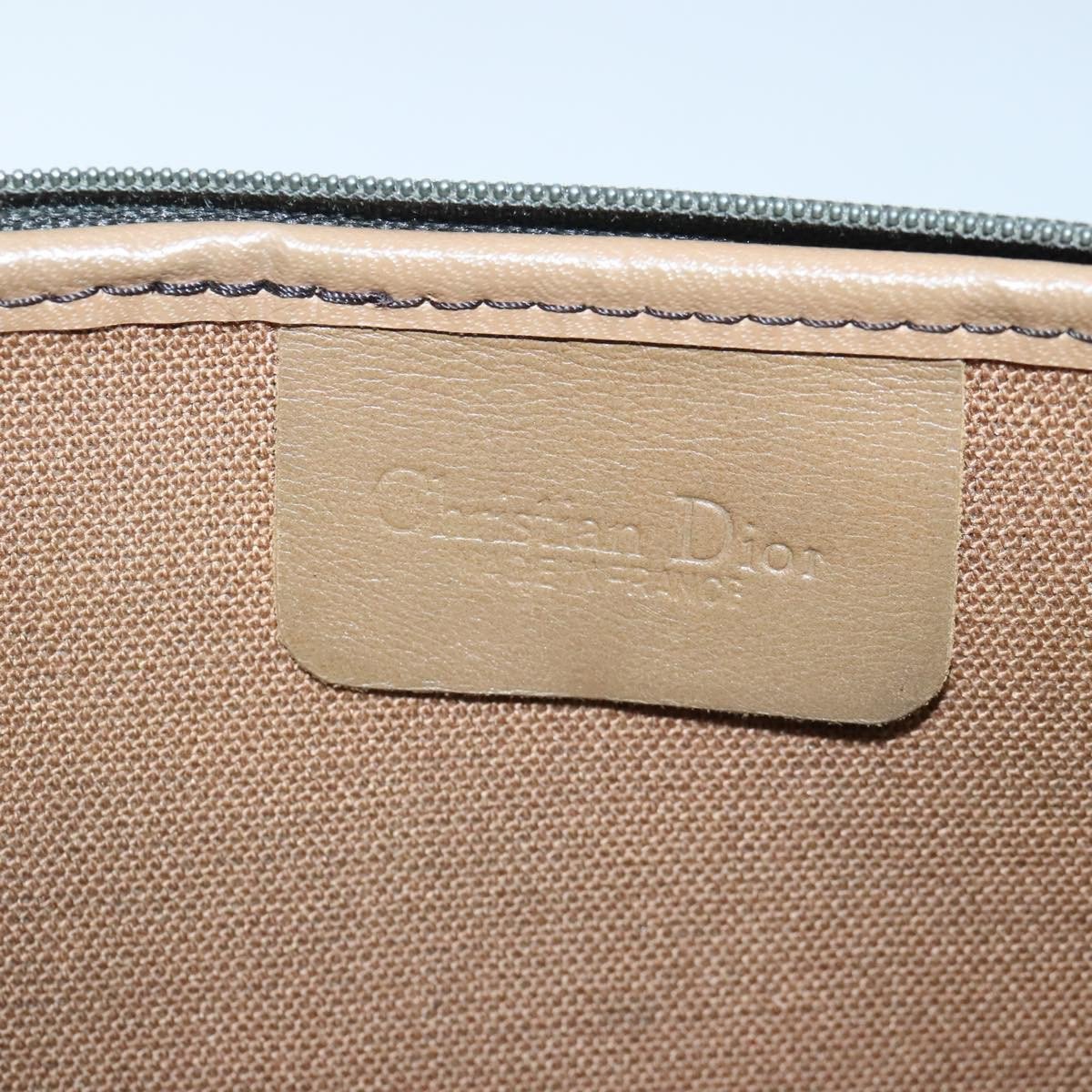 Christian Dior Vintage Honeycomb Zip Coated Canvas Medium