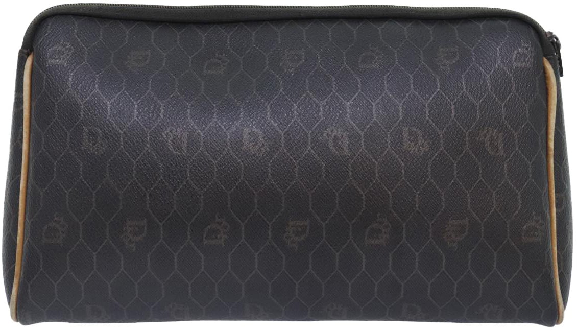 Christian Dior Vintage Honeycomb Zip Coated Canvas Medium