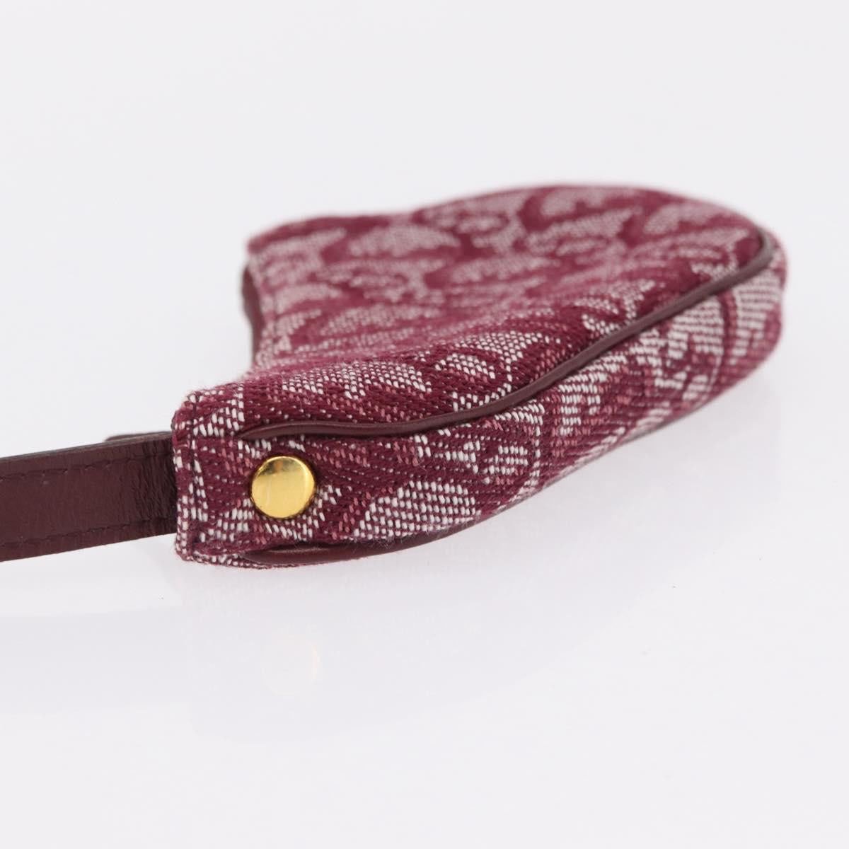 Christian Dior Vintage Saddle Zip Coin Purse Diorissimo Canvas Mini