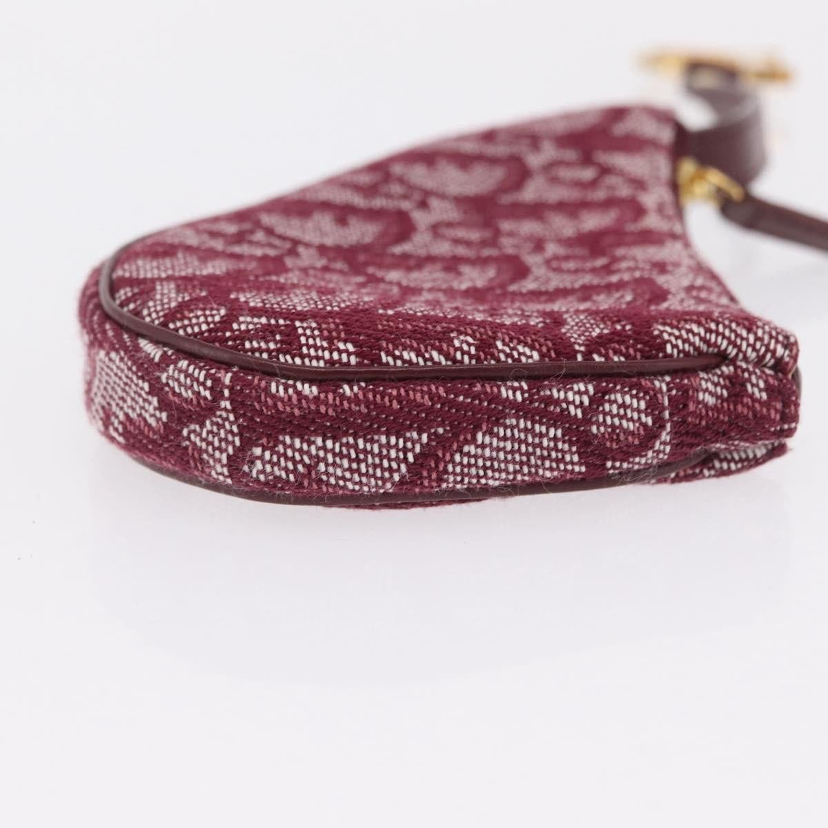 Christian Dior Vintage Saddle Zip Coin Purse Diorissimo Canvas Mini