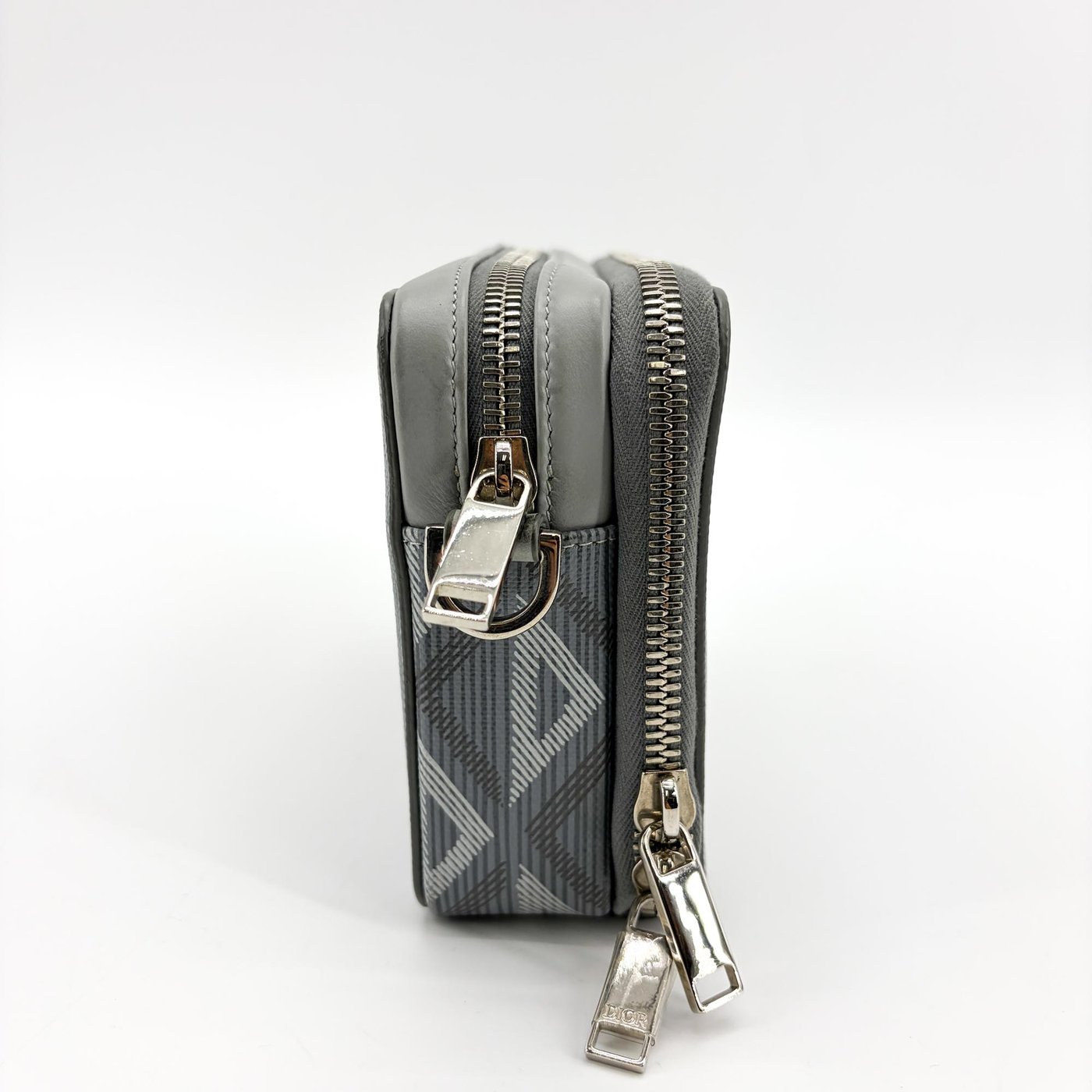 Christian Dior Double Zip CD Diamond Coated Canvas