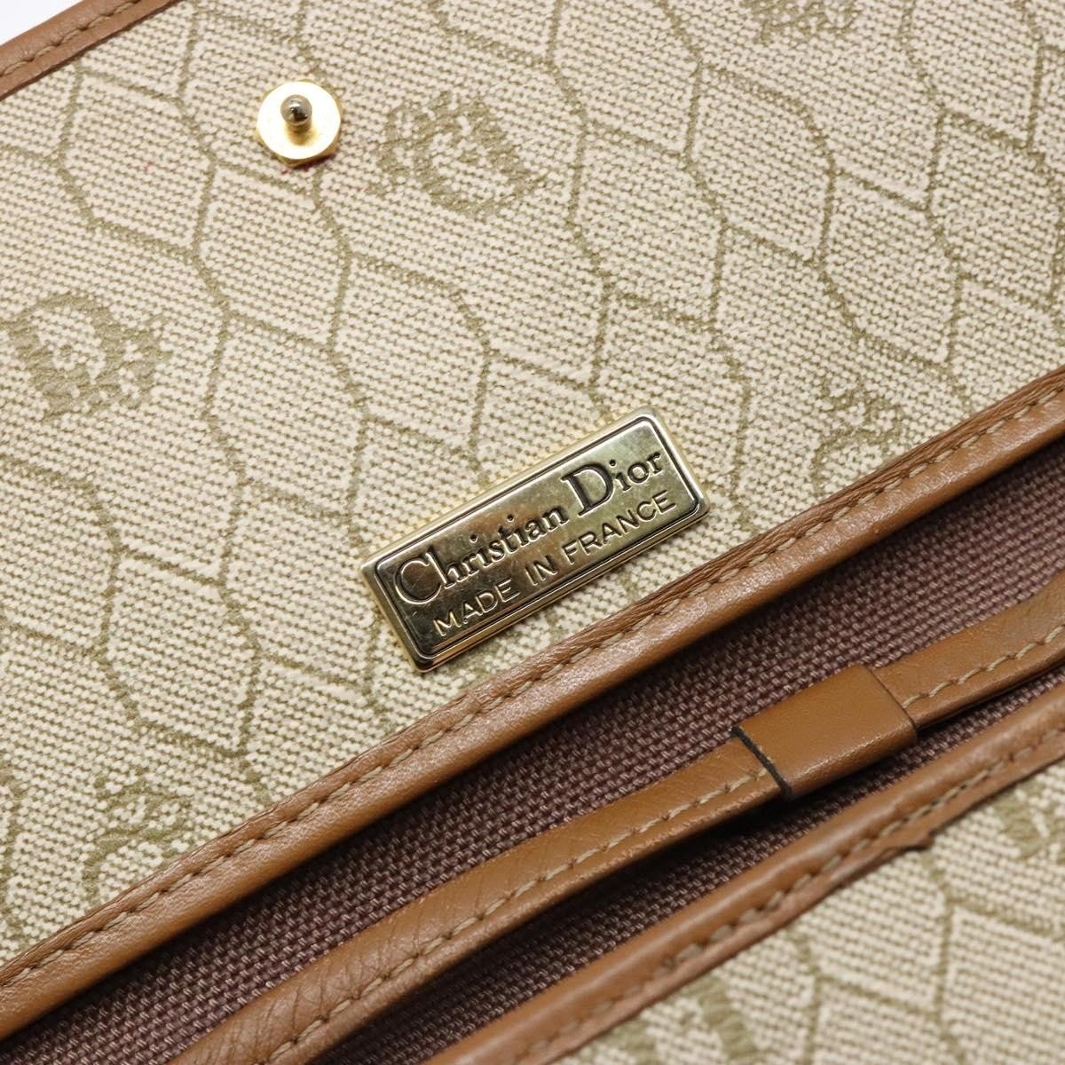 Christian Dior Vintage Honeycomb Flap Coated Canvas Long