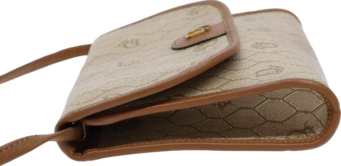 Christian Dior Vintage Honeycomb Flap Coated Canvas Long