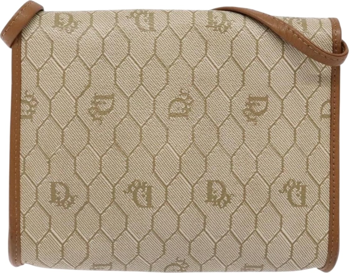 Christian Dior Vintage Honeycomb Flap Coated Canvas Long