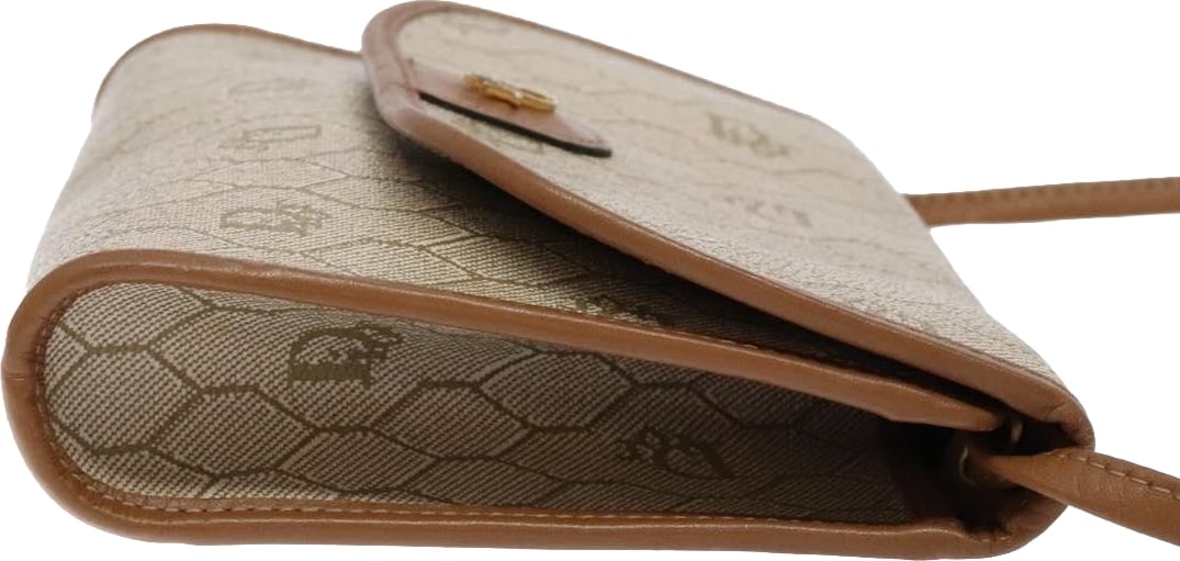 Christian Dior Vintage Honeycomb Flap Coated Canvas Long