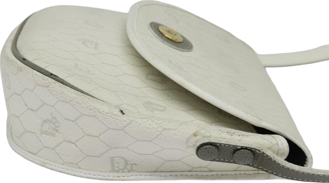 Christian Dior Vintage Honeycomb Flap Coated Canvas Long