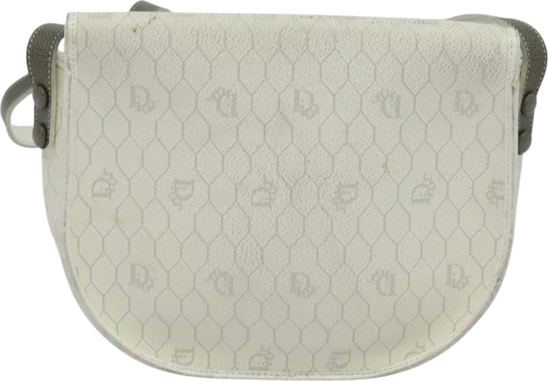 Christian Dior Vintage Honeycomb Flap Coated Canvas Long