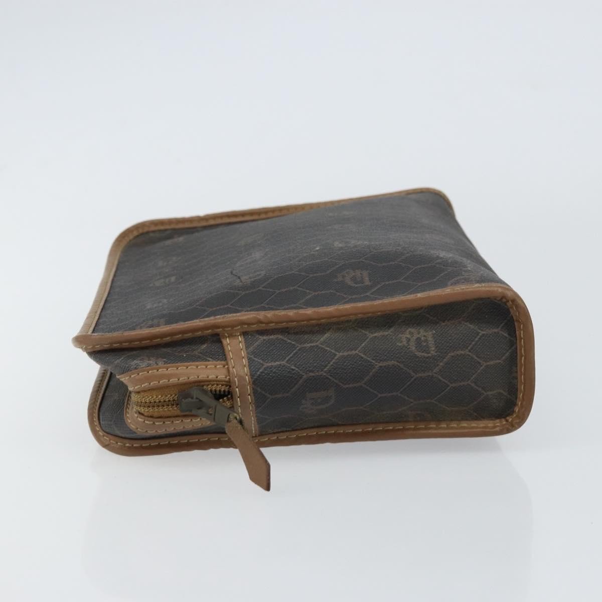 Christian Dior Vintage Honeycomb Zip Coated Canvas Medium