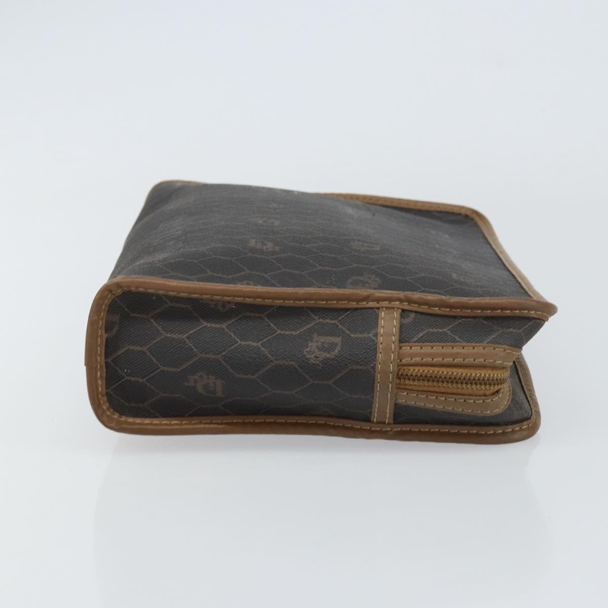 Christian Dior Vintage Honeycomb Zip Coated Canvas Medium