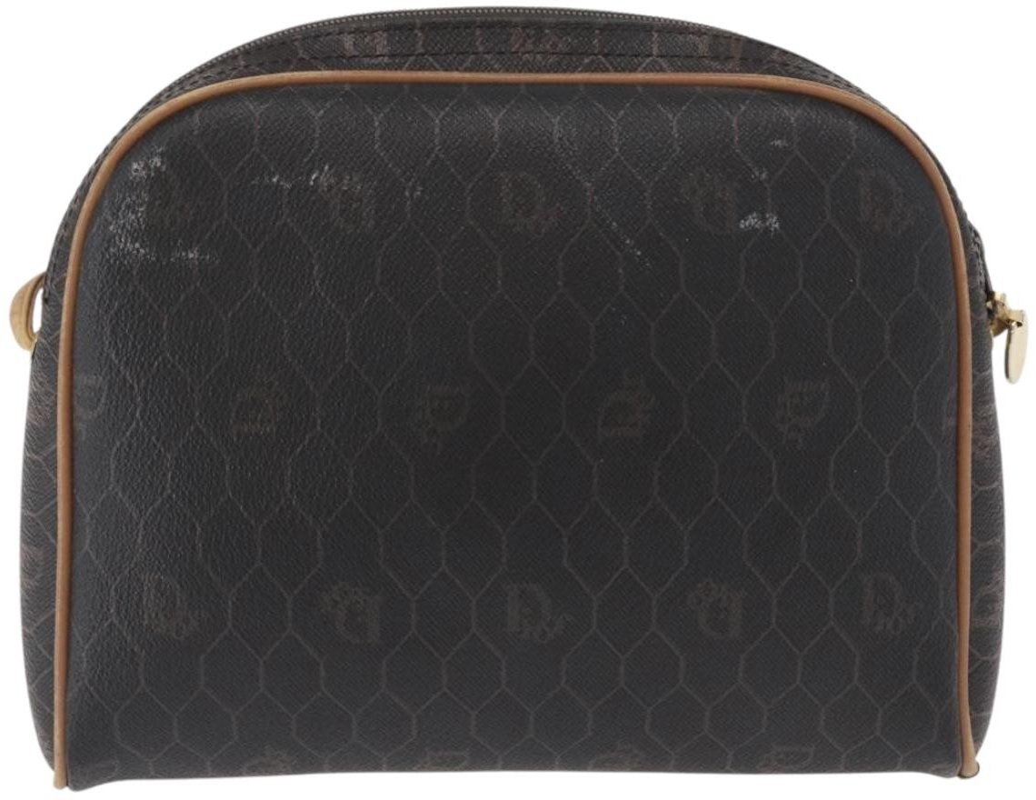 Christian Dior Vintage Honeycomb Zip Coated Canvas Medium