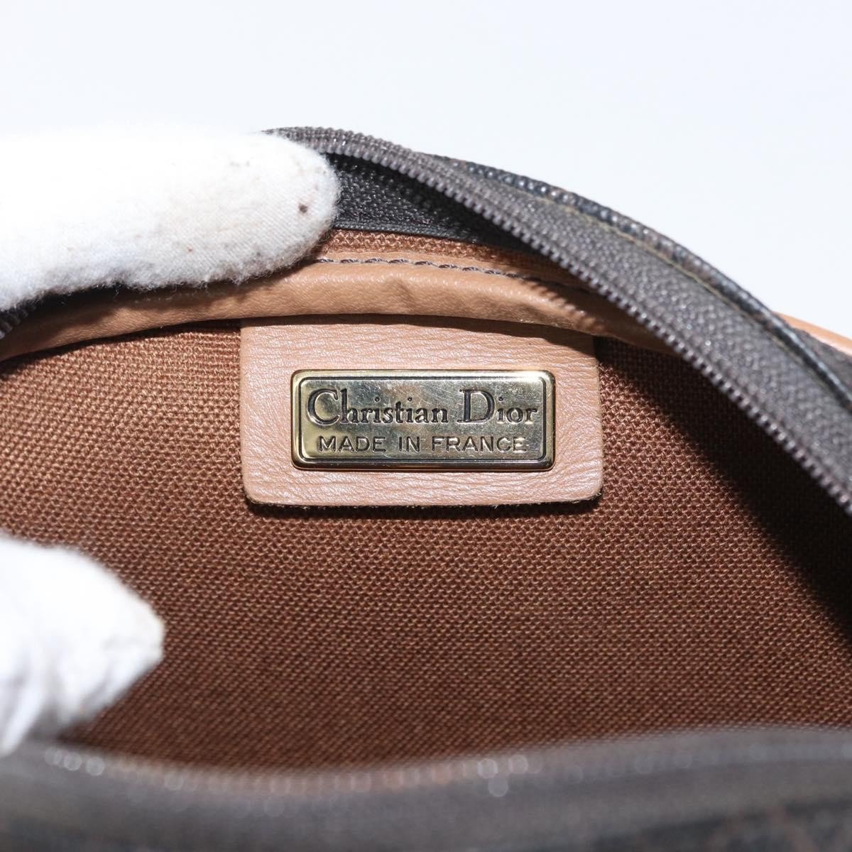 Christian Dior Vintage Honeycomb Zip Coated Canvas Medium