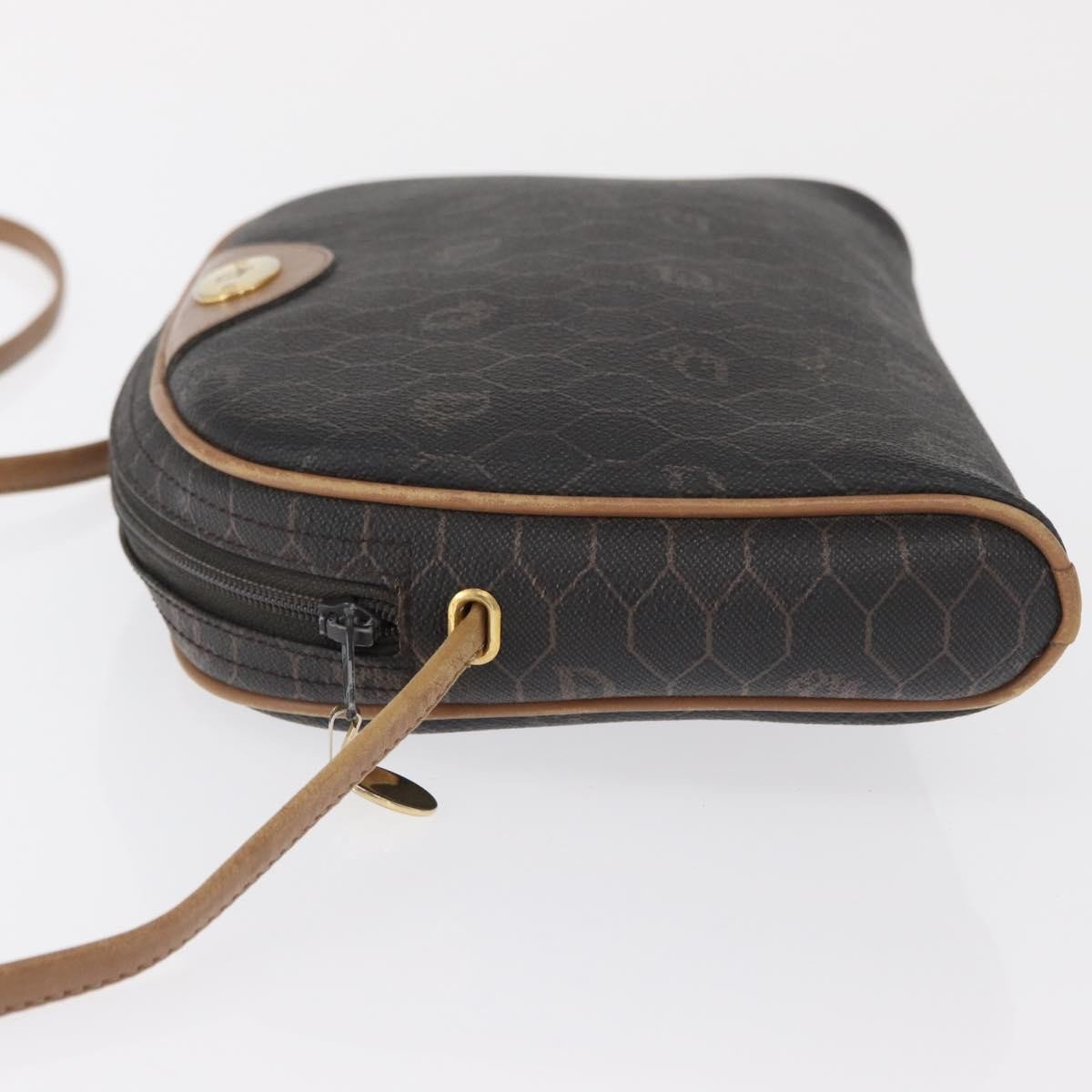 Christian Dior Vintage Honeycomb Zip Coated Canvas Medium