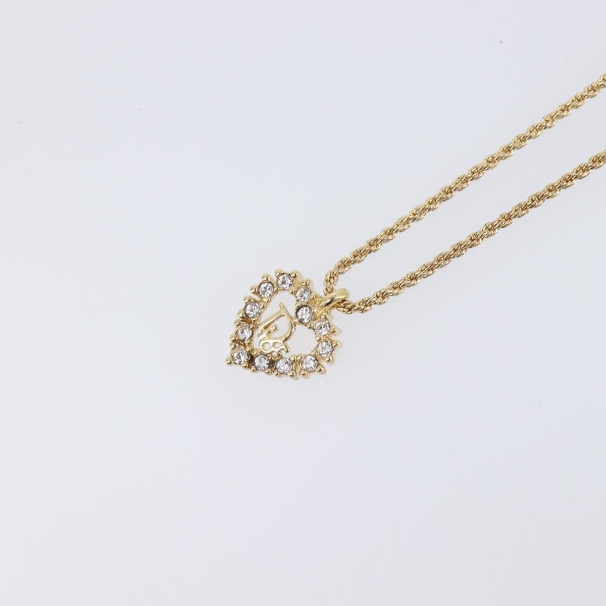 Christian Dior Logo Heart Pendant Metal with Crystal