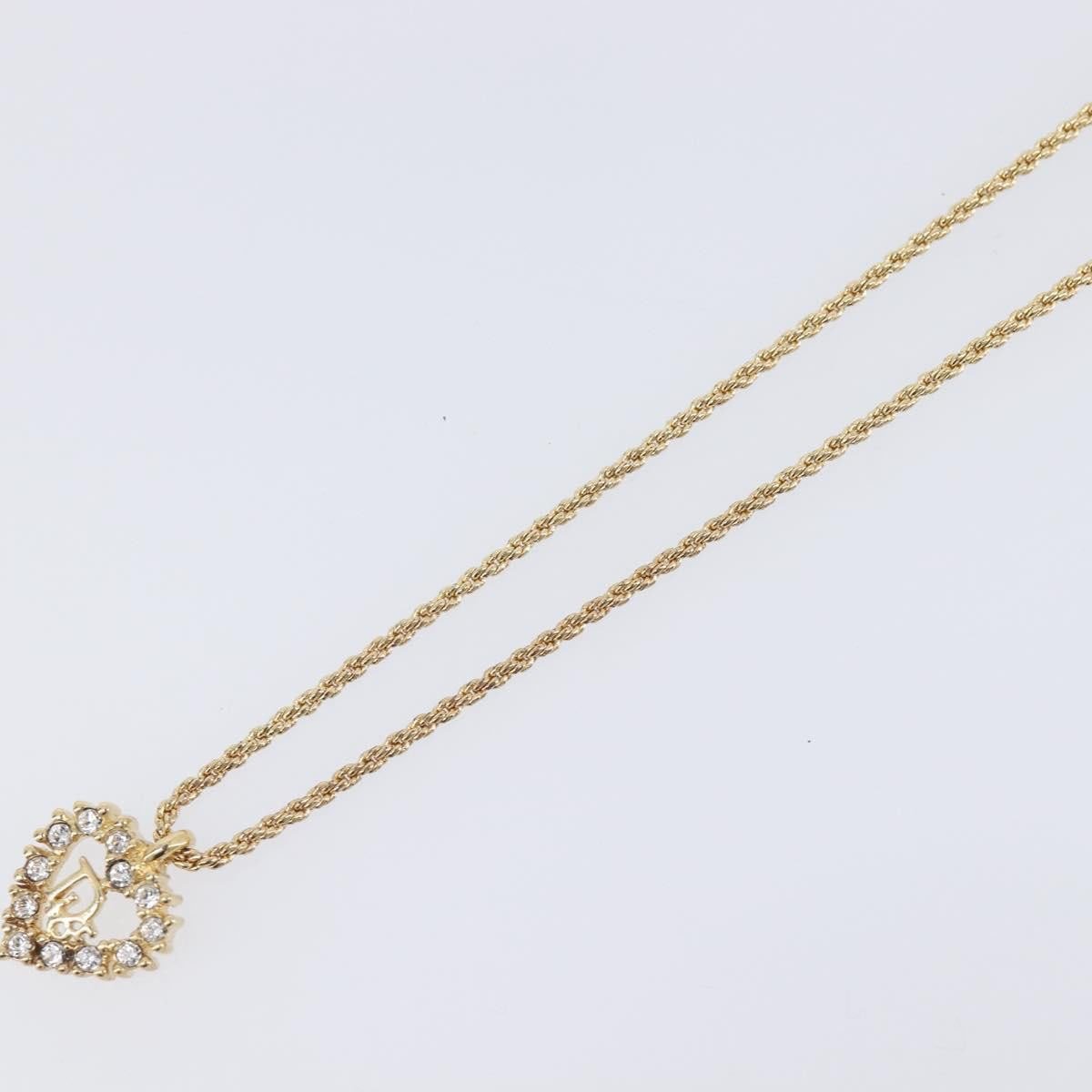 Christian Dior Logo Heart Pendant Metal with Crystal