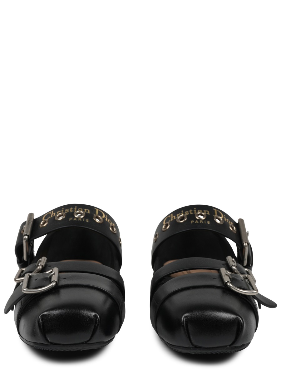Punk Black Leather Flats