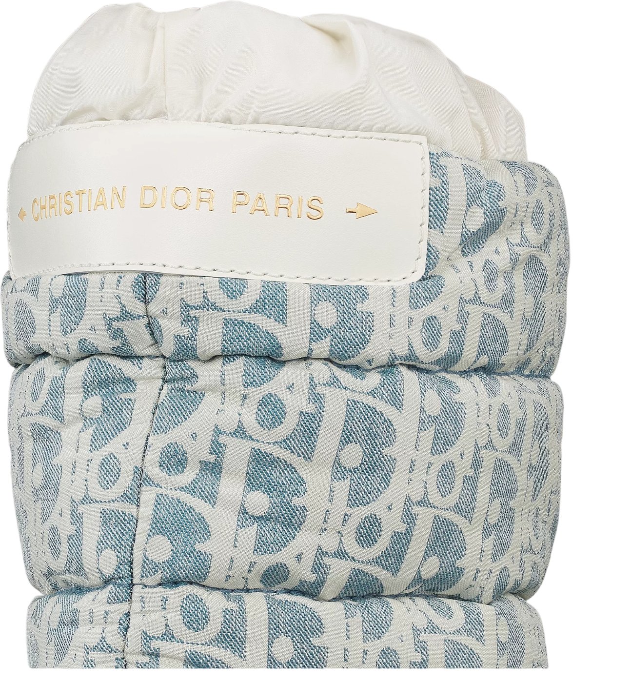 Light Blue Quilted Monogram Puffer Boots