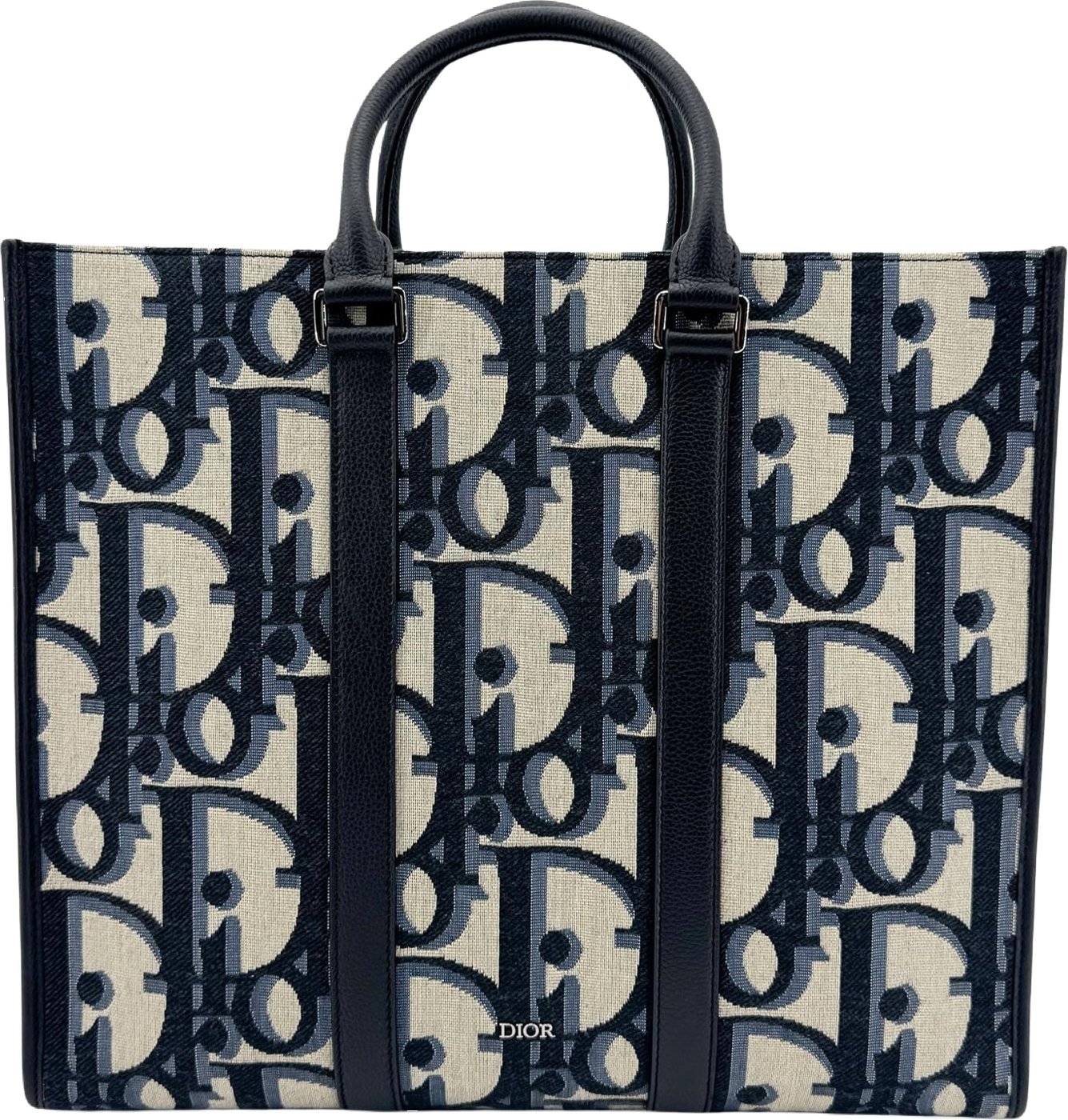 Christian Dior Book Tote with Strap Oblique Canvas Medium