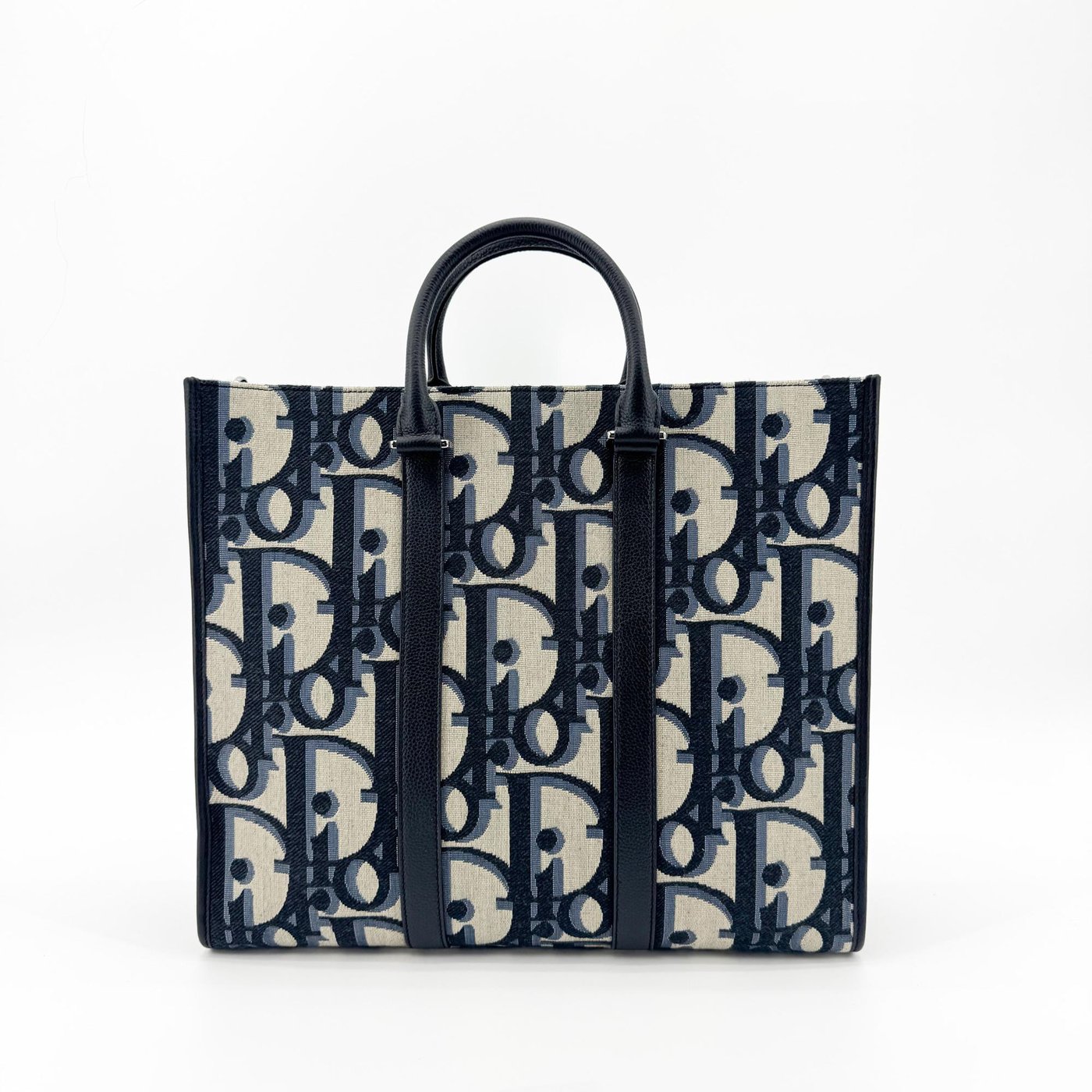Christian Dior Book Tote with Strap Oblique Canvas Medium