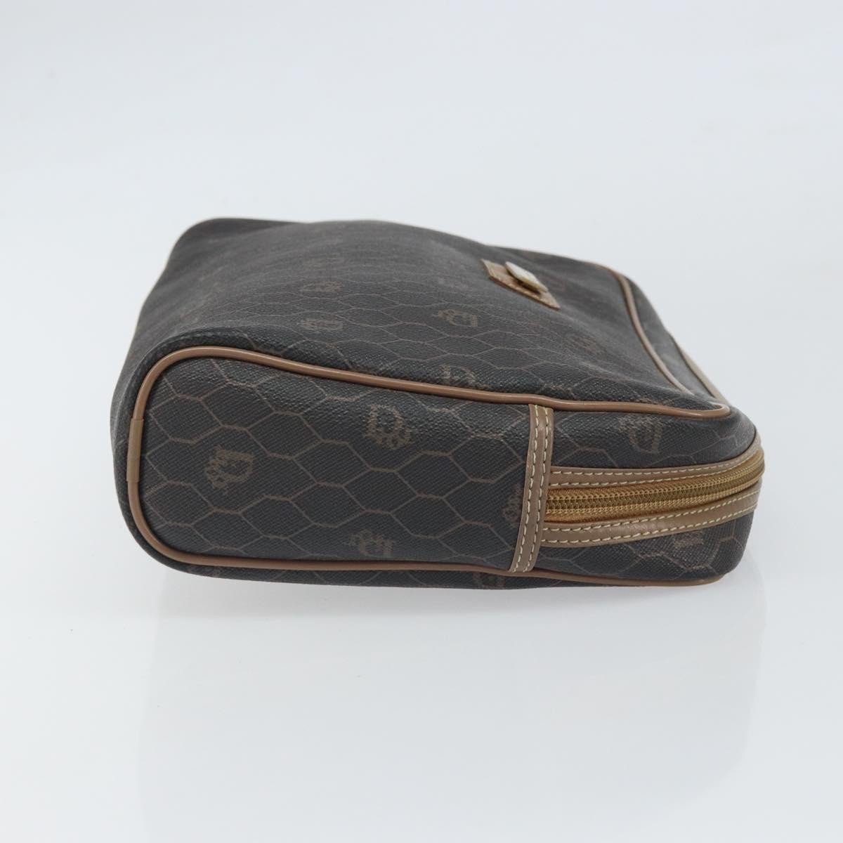 Christian Dior Vintage Honeycomb Zip Coated Canvas Medium