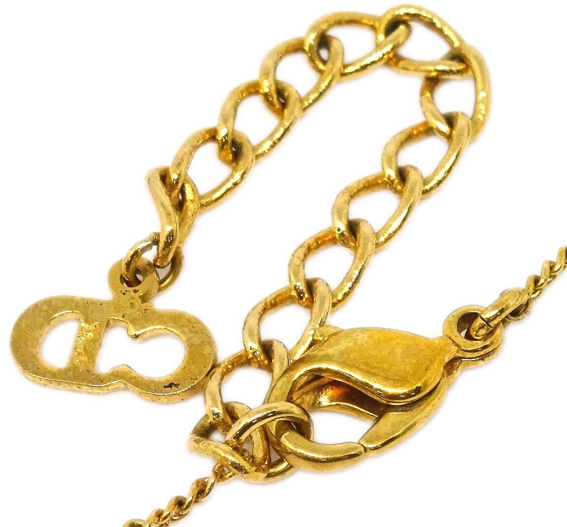 Christian Dior Round Logo Pendant Metal with Crystal