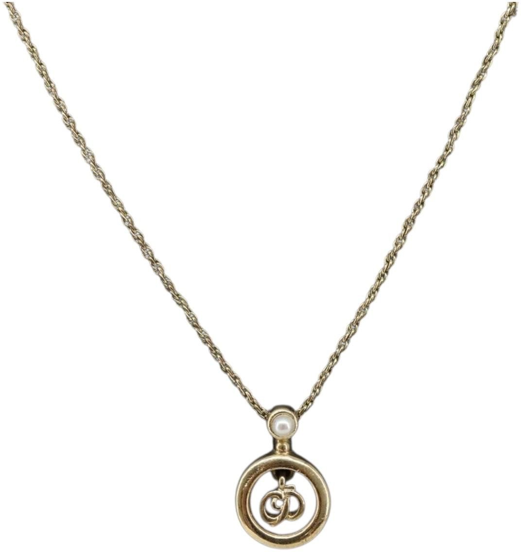 Christian Dior Vintage CD Pendant Metal Standard