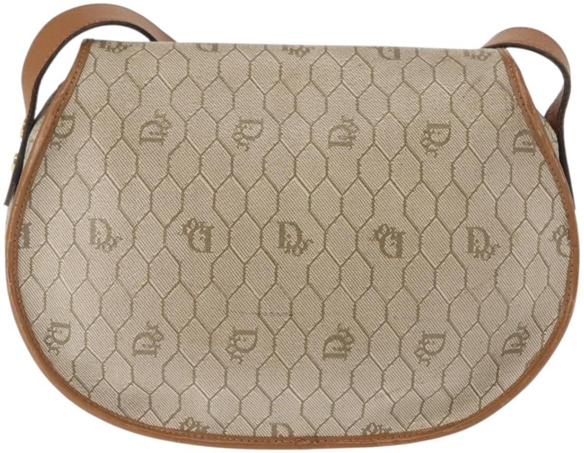 Christian Dior Vintage Honeycomb Flap Coated Canvas Long