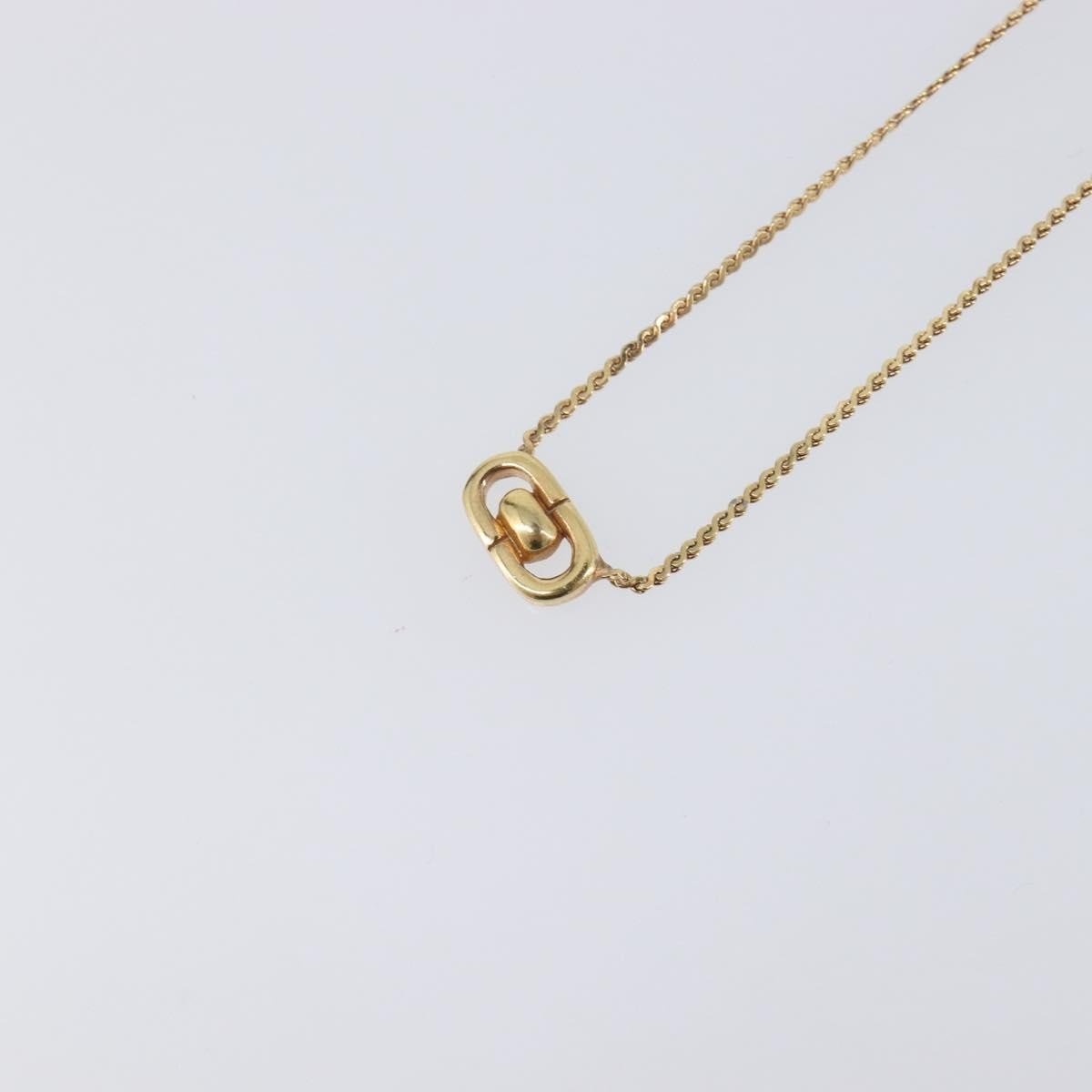 Christian Dior CD Oval Pendant Necklace Metal