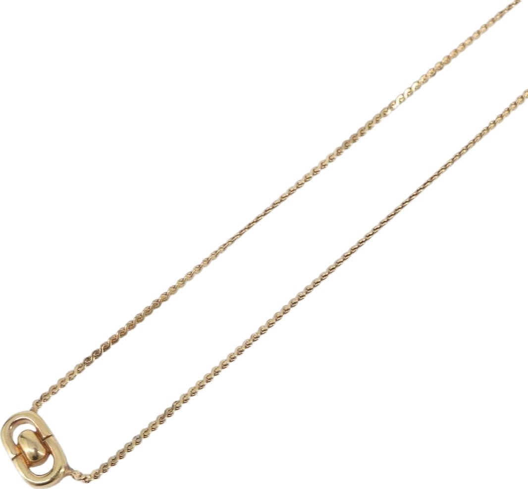 Christian Dior CD Oval Pendant Necklace Metal