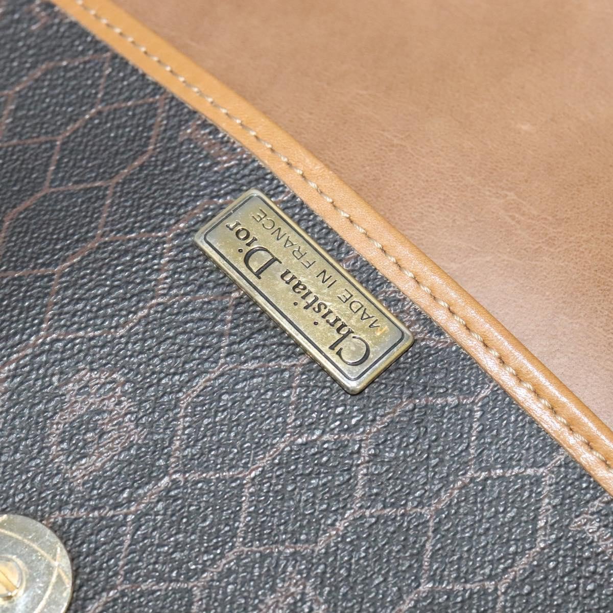 Christian Dior Vintage Honeycomb Flap Coated Canvas Long