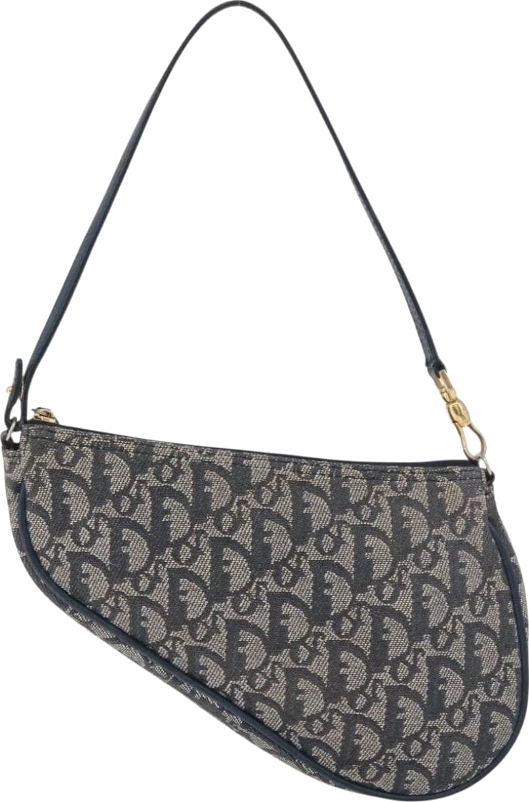 Christian Dior Vintage Saddle Diorissimo Canvas Small