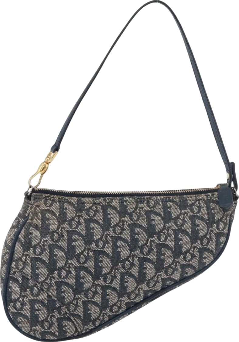 Christian Dior Vintage Saddle Diorissimo Canvas Small