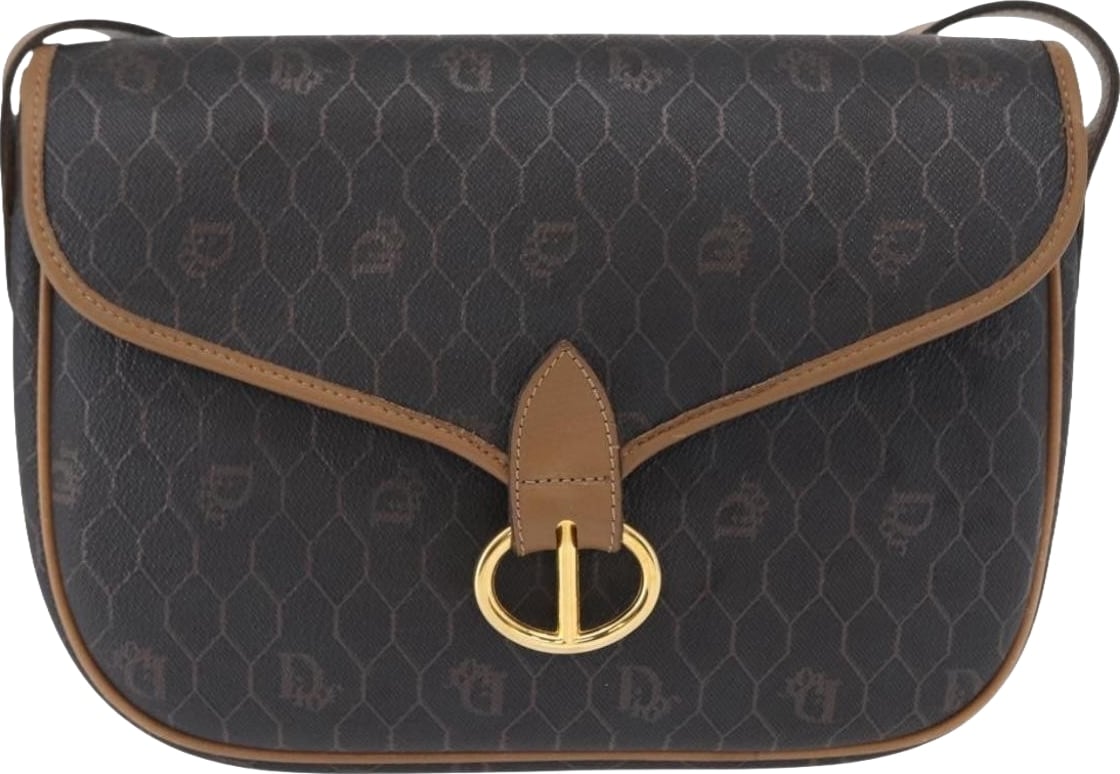 Christian Dior Vintage Honeycomb Flap Coated Canvas Long