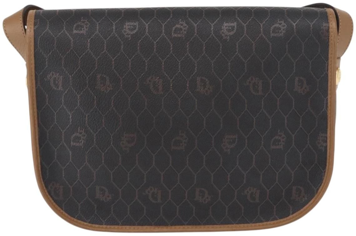Christian Dior Vintage Honeycomb Flap Coated Canvas Long