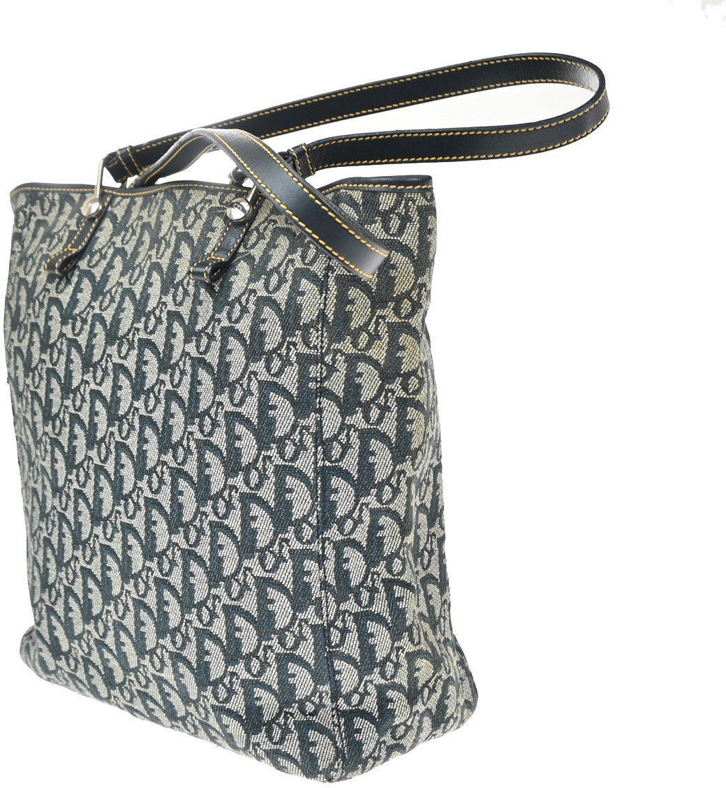 Christian Dior Vintage Open Pocket Diorissimo Canvas Small