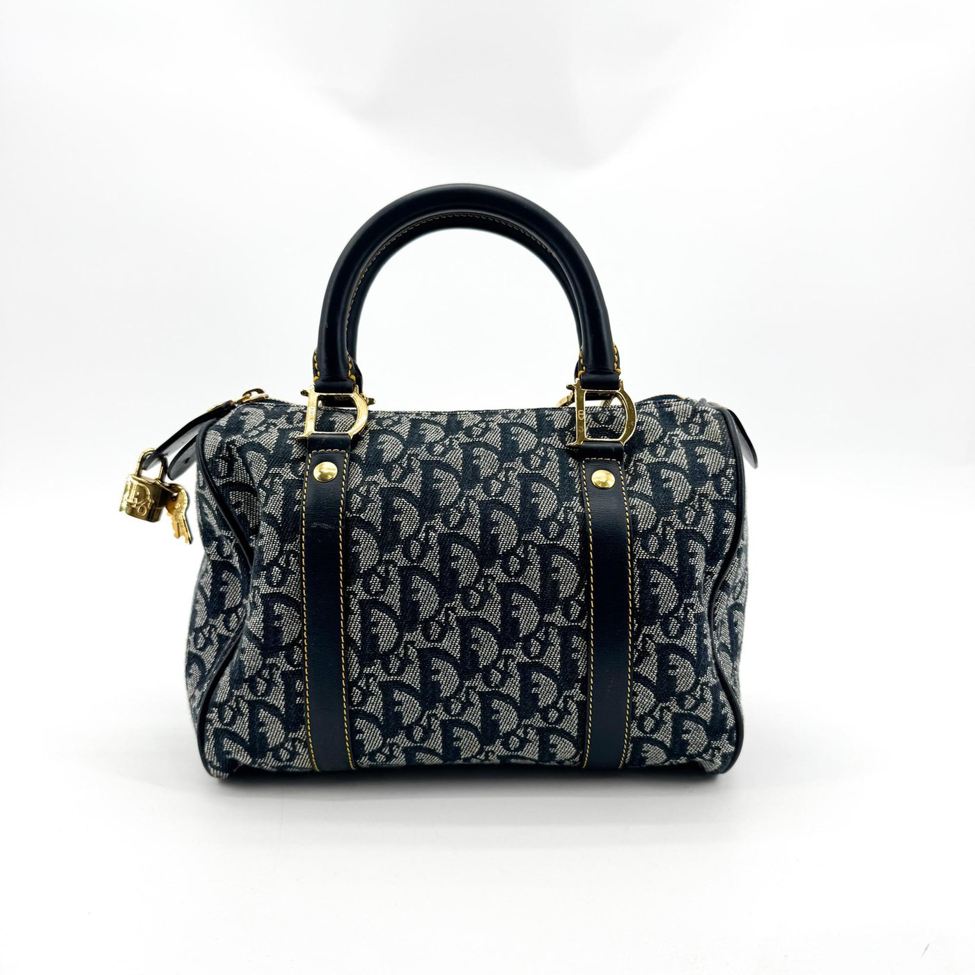 Christian Dior Vintage Trotter Boston Diorissimo Canvas Mini