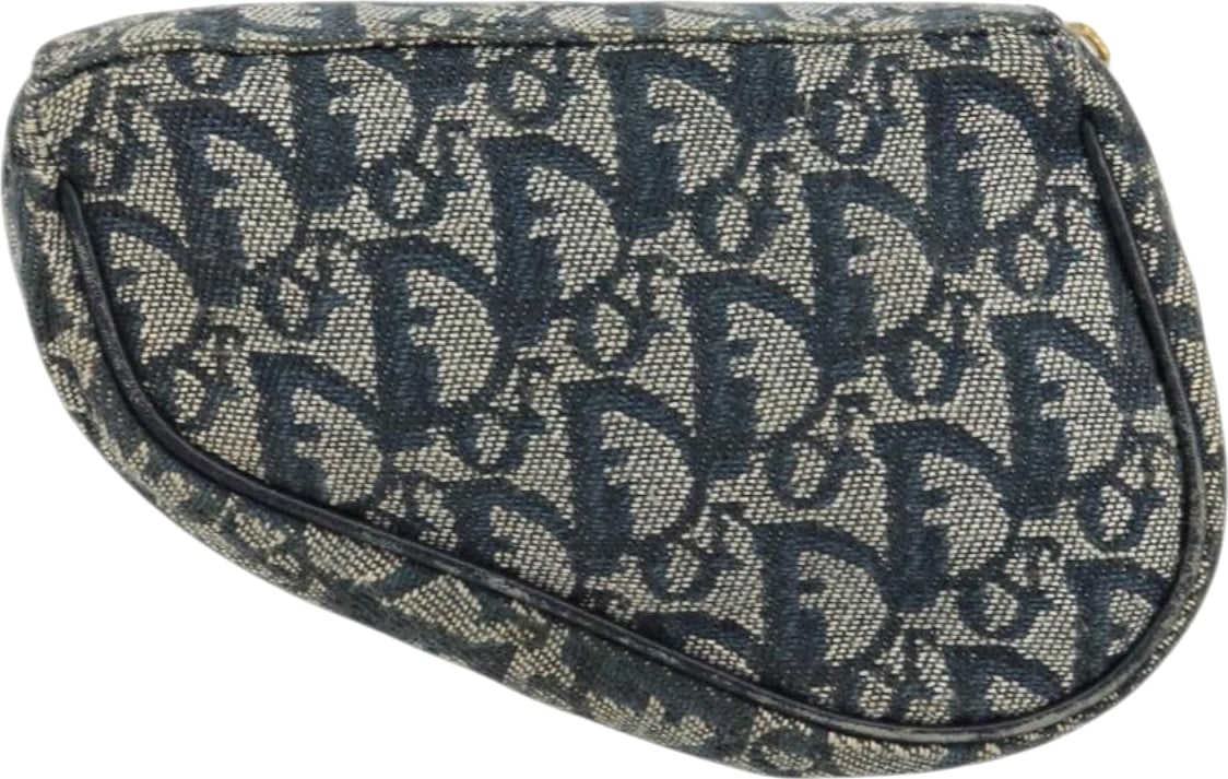 Christian Dior Vintage Saddle Coin Purse Diorissimo Canvas