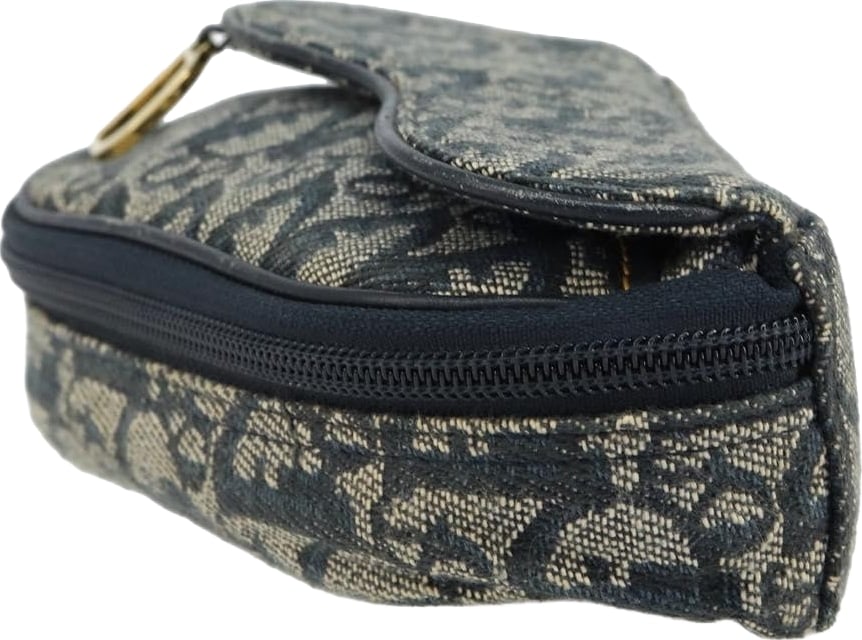 Christian Dior Vintage Saddle Coin Purse Diorissimo Canvas