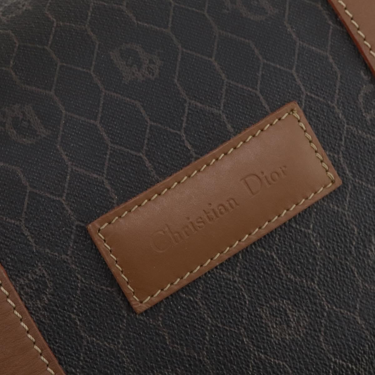 Christian Dior Vintage Honeycomb Boston Canvas and Leather