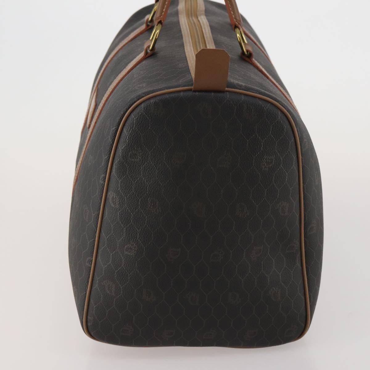 Christian Dior Vintage Honeycomb Boston Canvas and Leather
