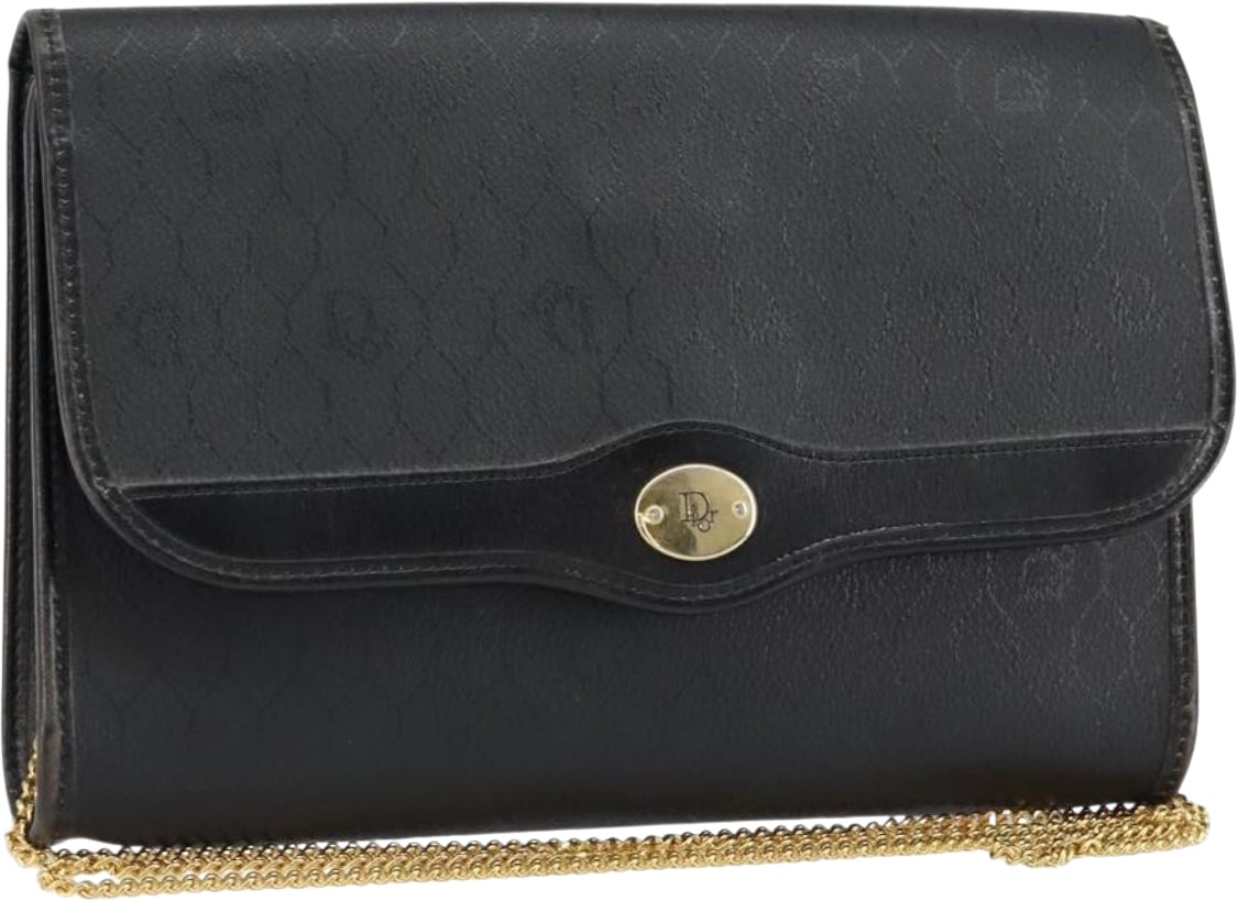 Christian Dior Vintage Honeycomb Flap Coated Canvas Long