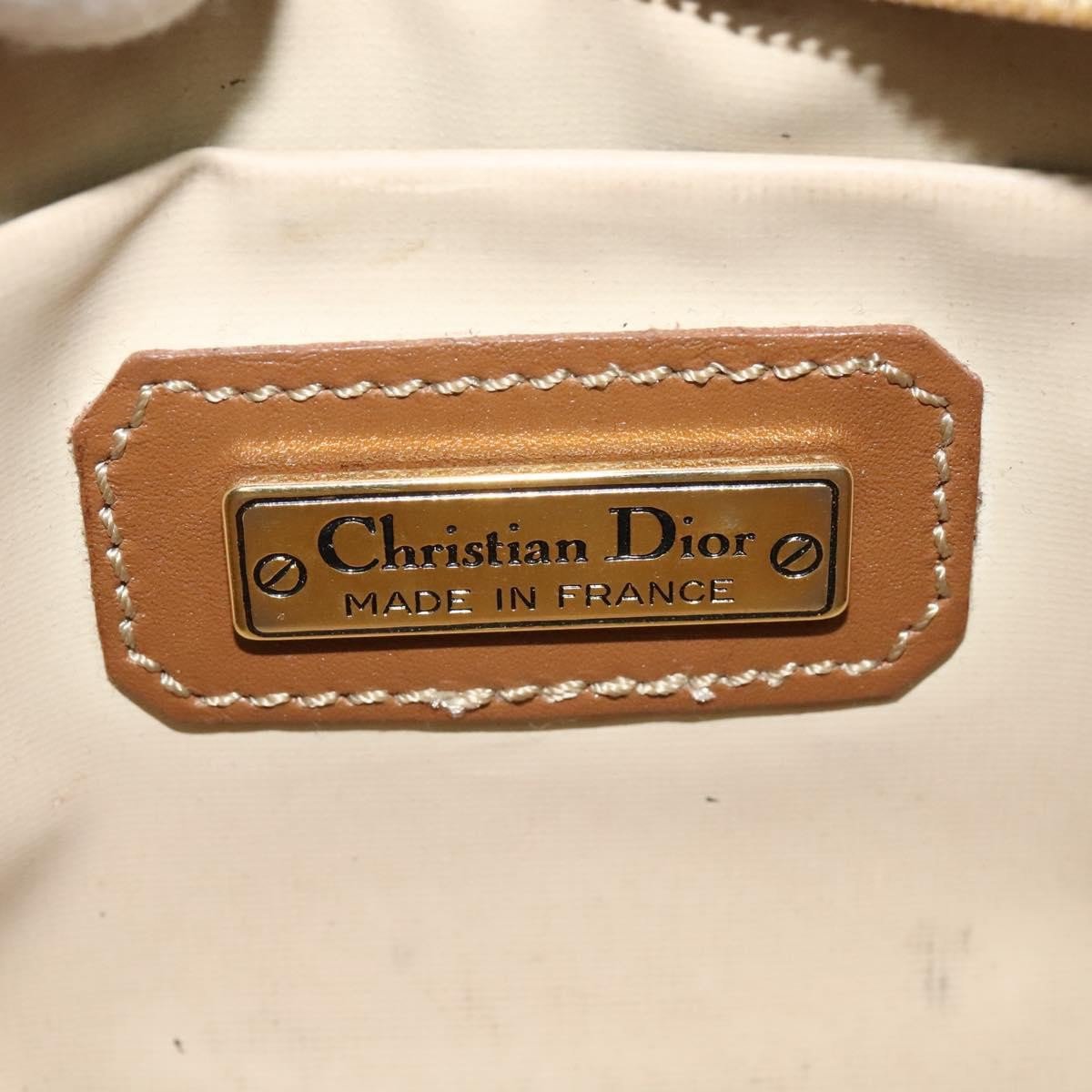 Christian Dior Vintage Honeycomb Zip Coated Canvas Medium