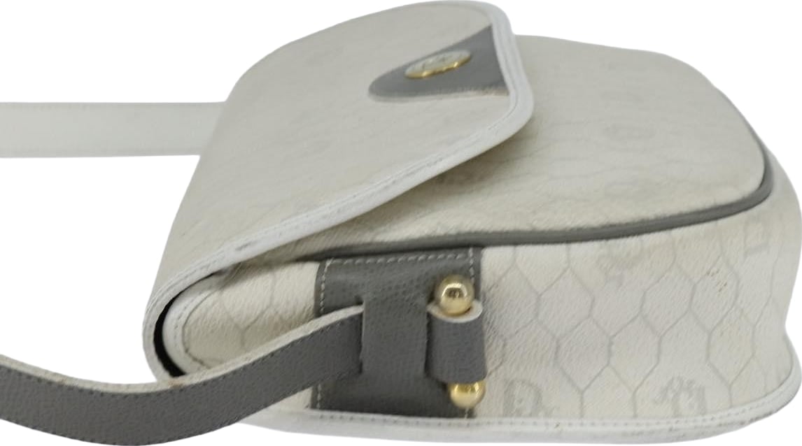 Christian Dior Vintage Honeycomb Flap Coated Canvas Long