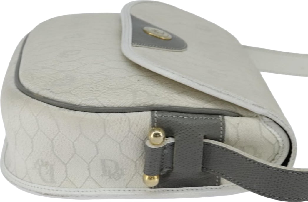 Christian Dior Vintage Honeycomb Flap Coated Canvas Long