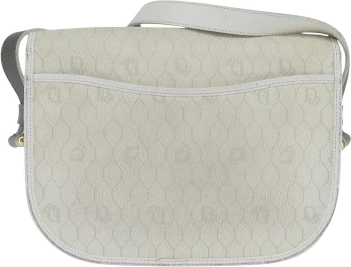 Christian Dior Vintage Honeycomb Flap Coated Canvas Long