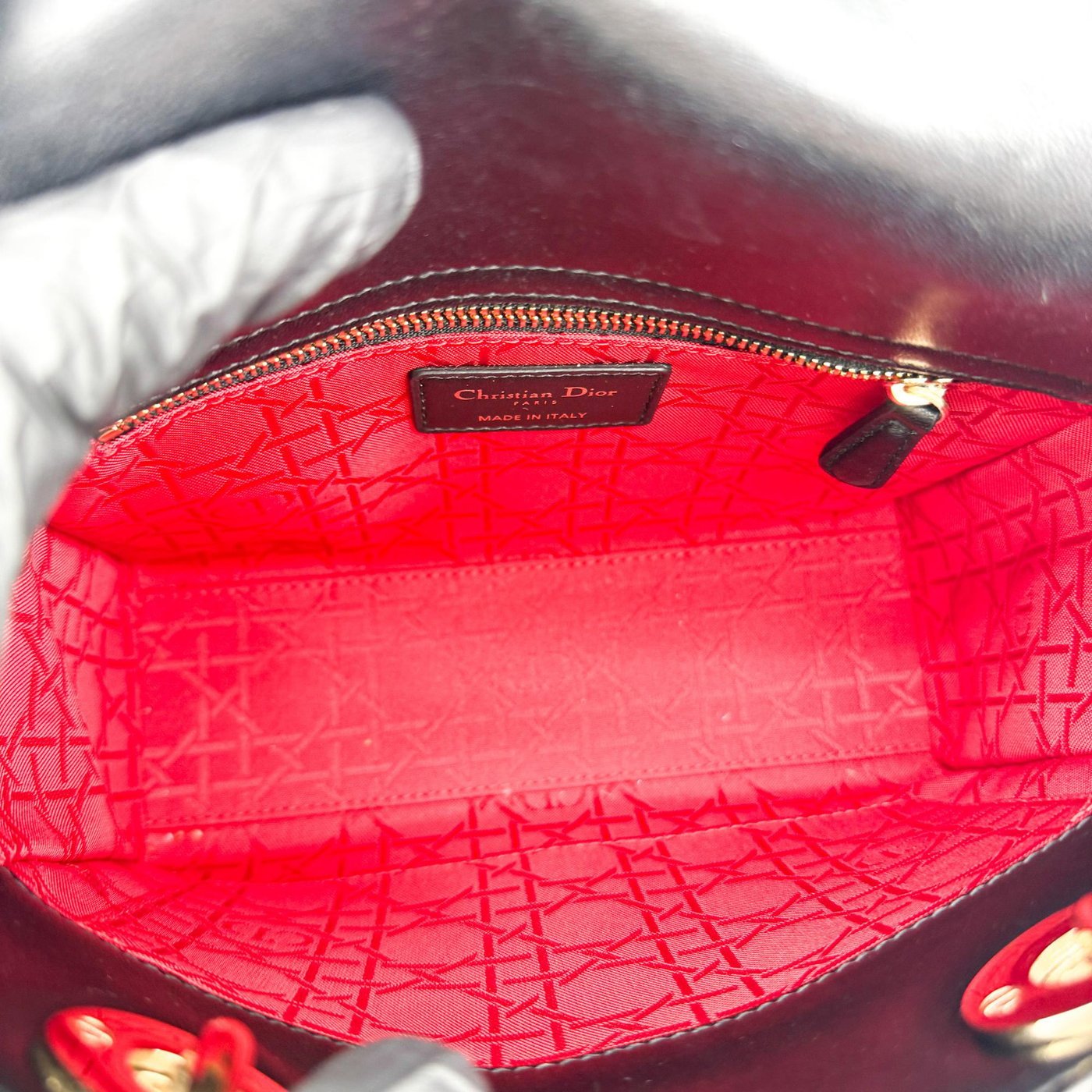 Christian Dior Vintage Lady Dior Cannage Quilt Lambskin Mini