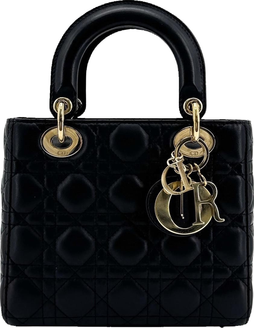 Christian Dior Vintage Lady Dior Cannage Quilt Lambskin Mini