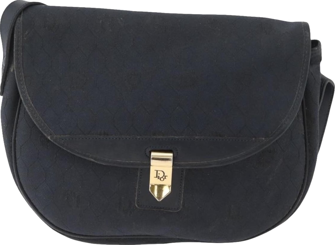 Christian Dior Vintage Honeycomb Flap Coated Canvas Long