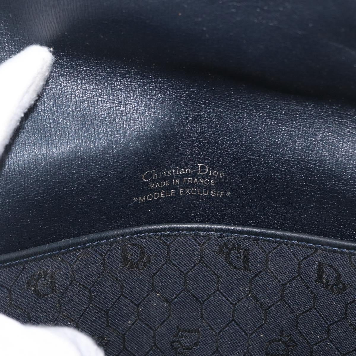 Christian Dior Vintage Honeycomb Flap Coated Canvas Long